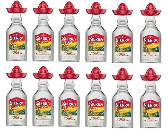 Sierra Tequila Blanco 12 x 50ml 38% Alk. + Space Riegel