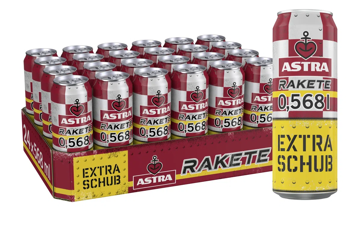 Astra Rakete 0,568 L Biermischgetränk Bier Dose Einweg 24x0,568