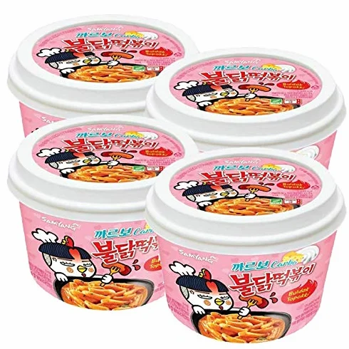 Samyang Scharfes Hühnchen Tteokbokki Reiskuchen Carbonara 4 Stück