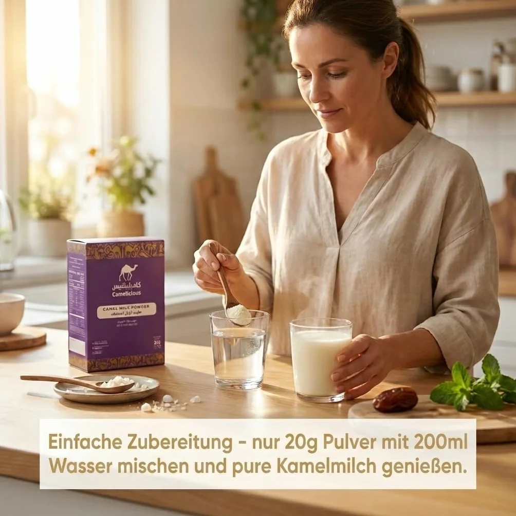 Kamelmilch Pulver 600 g – 100% reine Kamelmilch aus den Vereinigten Arabischen Emiraten – Original Camel Milk Powder – Ohne Zusätze (2x 300g)