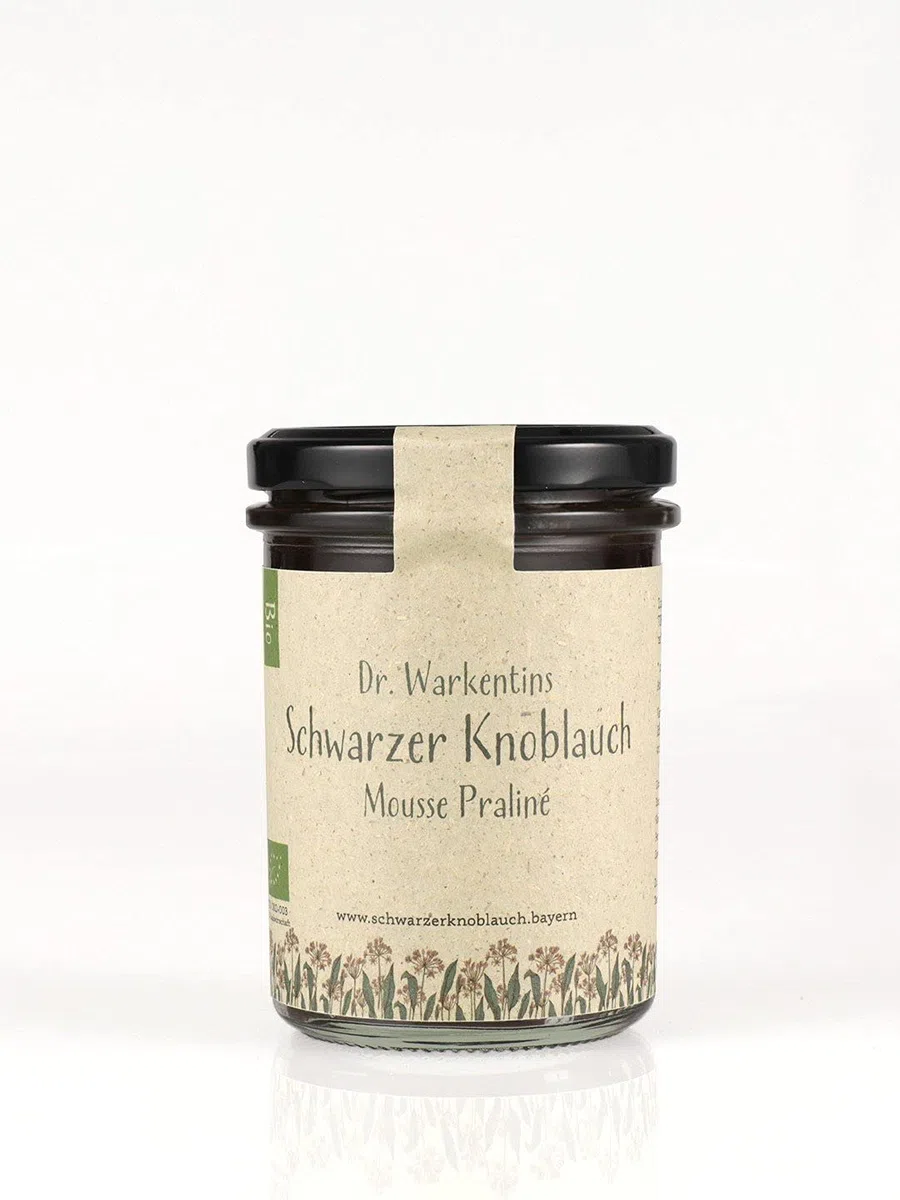 Dr. Warkentins Schwarzer BIO Knoblauch Mousse Paste – Praliné 210g | mit hochwertiger BIO-Kokosbutter | fermentiert und verarbeitet in unserer heimischen Manufaktur in Bayern