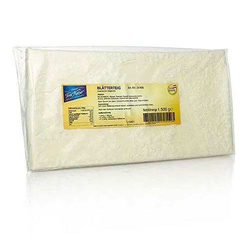 Frisch & Frost Nahrungsmittel GmbH Blätterteig, Blöcke à 34,5x17,5x1,7cm, TK, 6 kg, 4 x 1500g