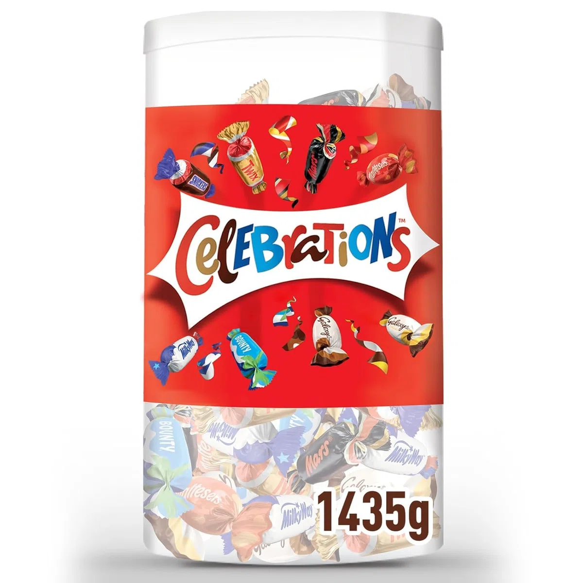 CELEBRATIONS Mini-Schokoriegeln Geschenkbox 1,435kg Maltesers Galaxy Snickers