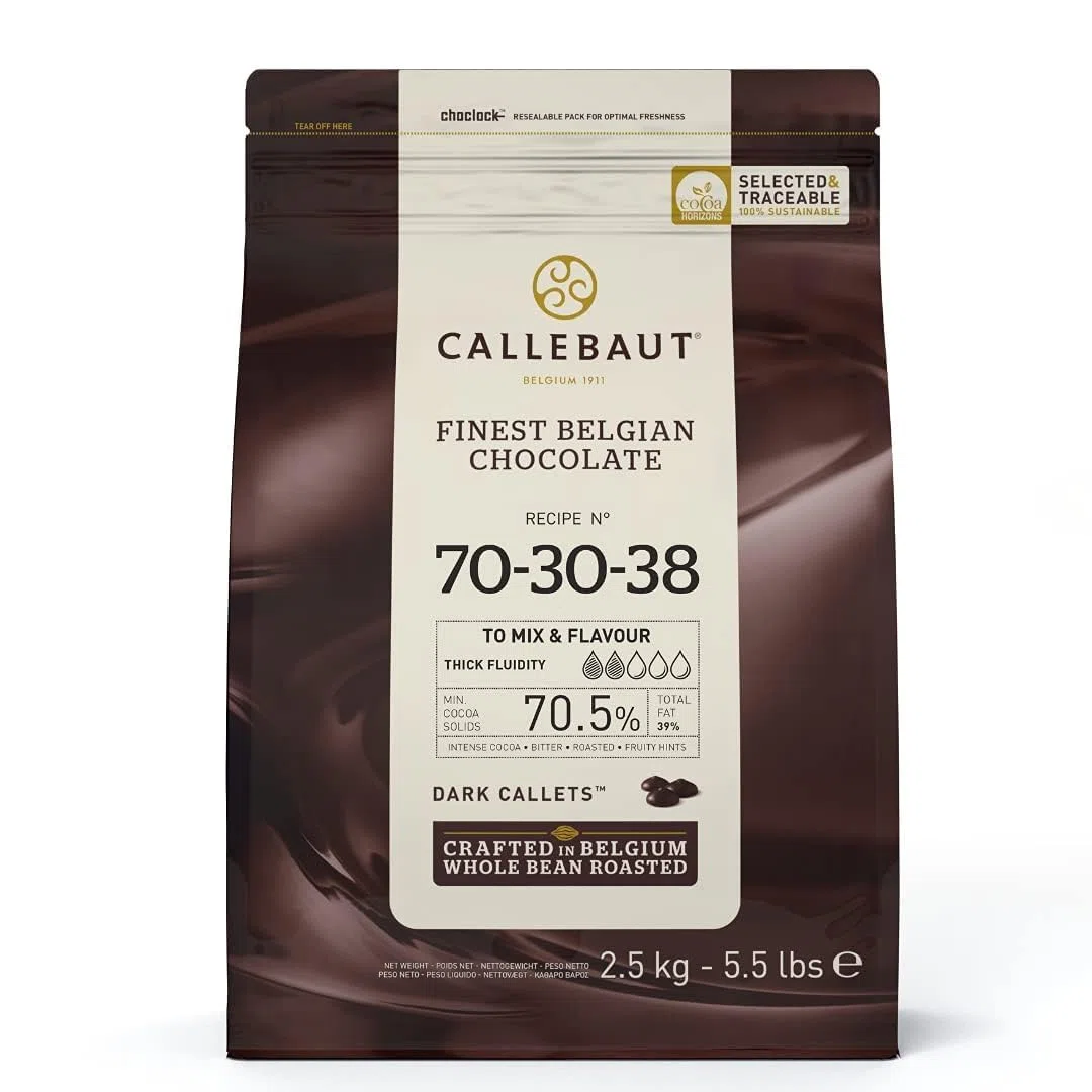 CALLEBAUT Kuvertüre Callets Zartbitterschokolade 70,5% Kakao 2,5 kg 1er Pack