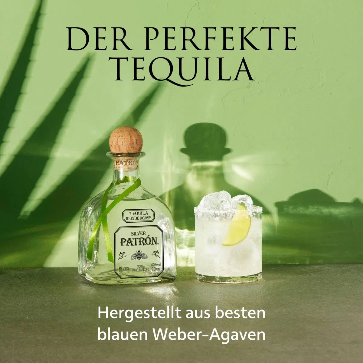 PATRÓN Silver Premium Tequila 40% vol. 70cl Limited-Edition Mexican Heritage-Dose 100% blaue Weber-Agave