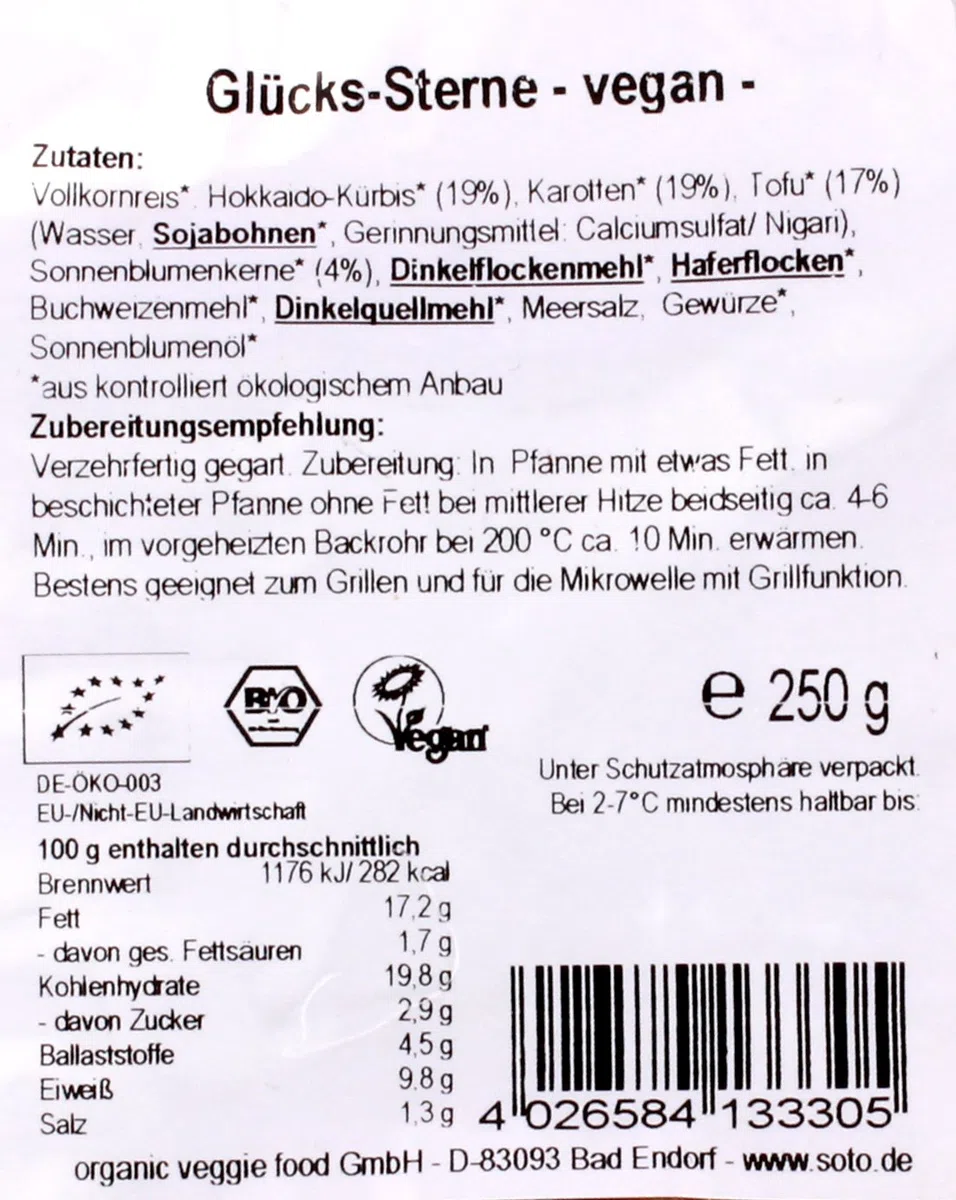 Soto Bio Glücks-Sterne 250 g