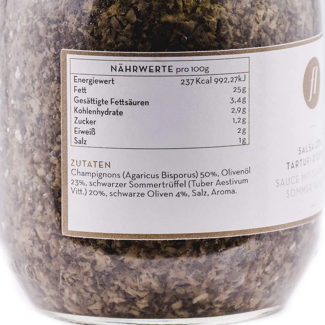 Feinkost Luigi - Trüffelsauce / Salsa mit 20% echten schwarzen Sommertrüffeln (500g)