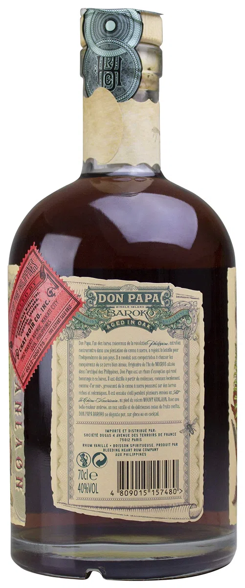 Don Papa Baroko Rum 40% Vol. 700ml Premium Spirituose