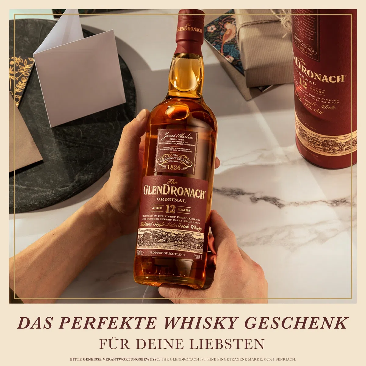 The Glendronach 12 Jahre - Premium Highland Single Malt Scotch Whisky - in edler Geschenkverpackung - Vollmundig, cremig und würzig mit Sherrynoten - 0.7L / 43% Vol.