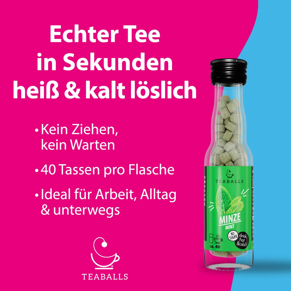 TEABALLS - 5er Frühlingsfrüchte Tee Set - 200 Tassen - Fruchtiges Tee Probierpaket & kleine Geschenkidee für den Frühling