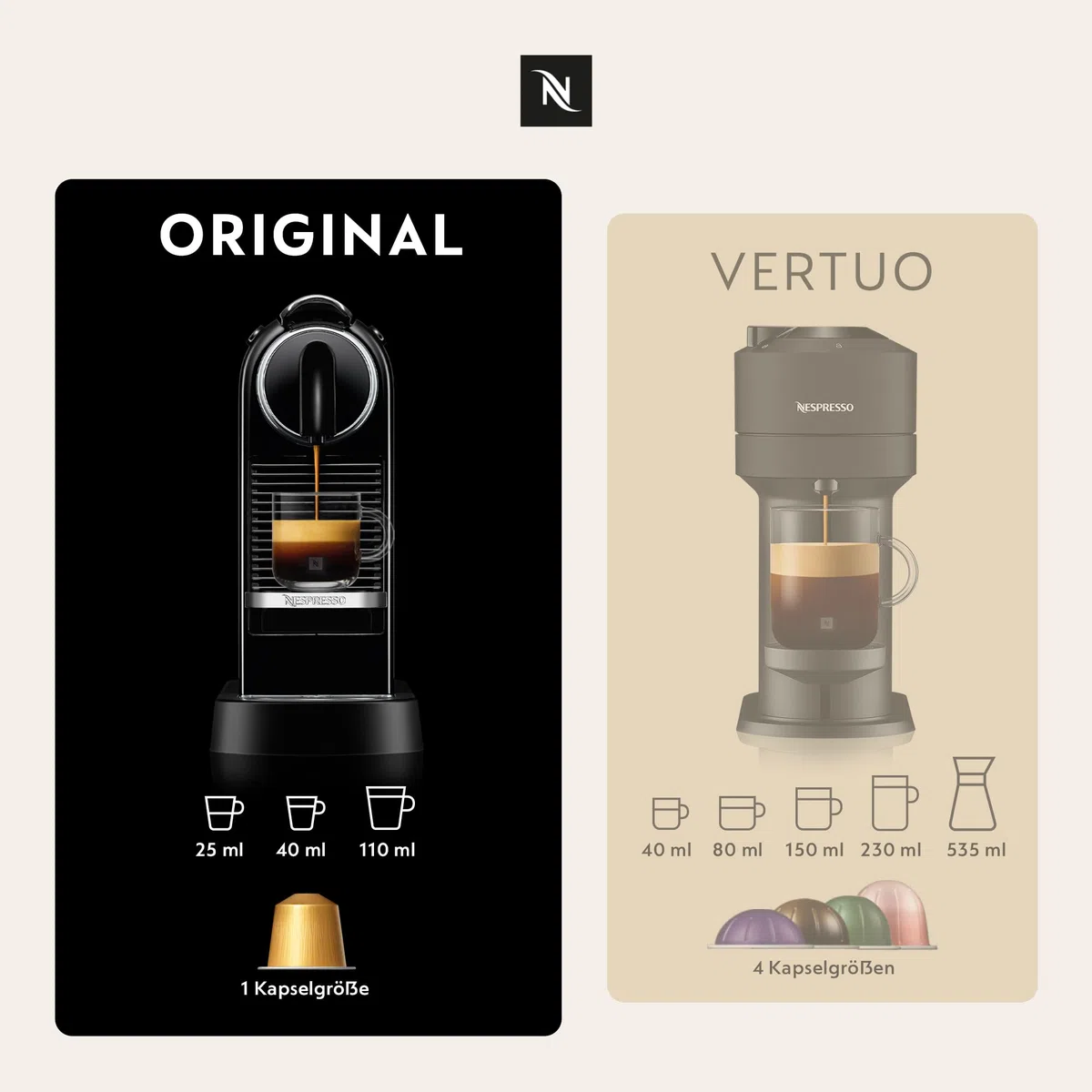 NESPRESSO ORIGINAL Stockholm Lungo 100 Kaffeekapseln | Arabica Kaffee, Dunkle Röstung, Intensität 8