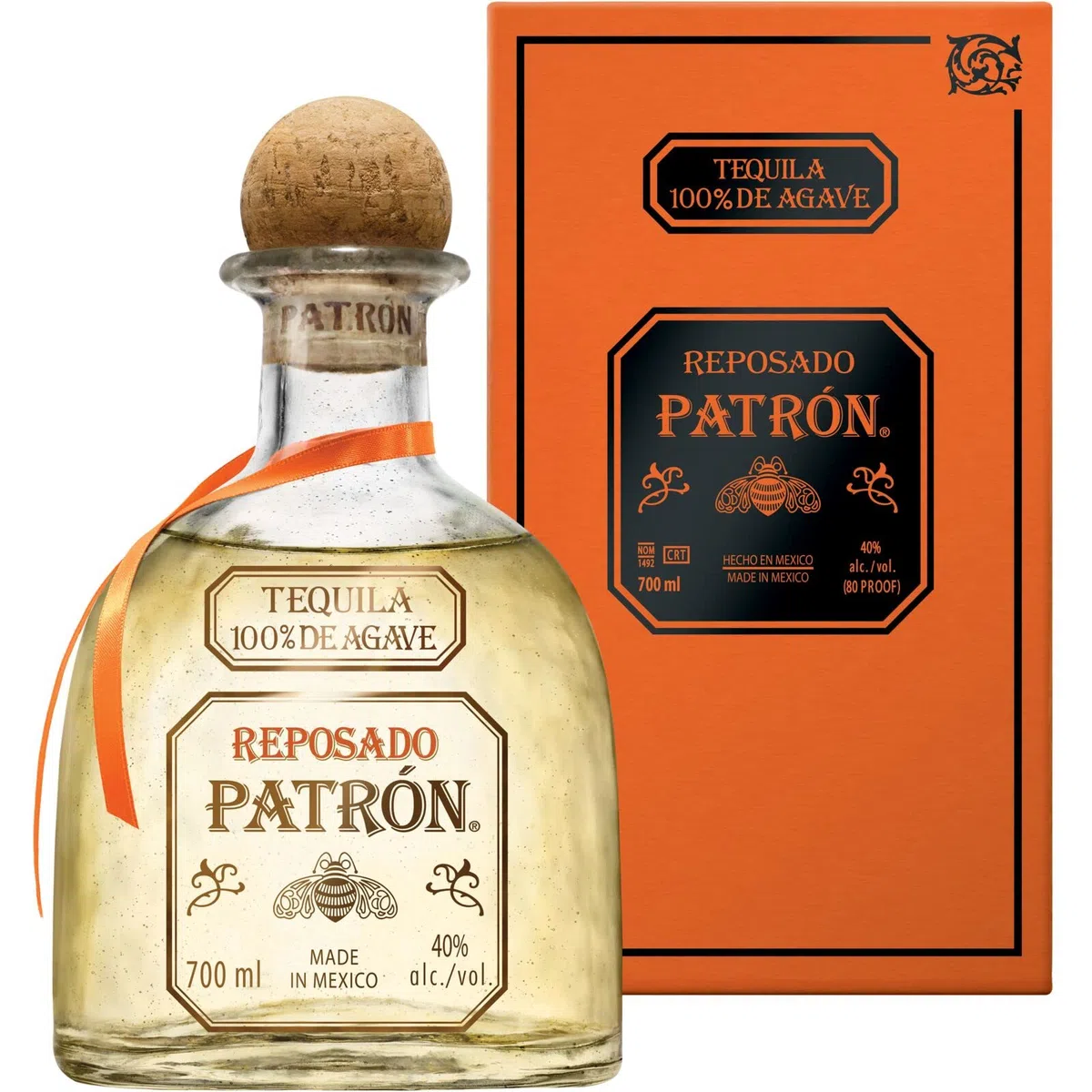 PATRÓN Reposado Premium Tequila 40% Vol. 70 cl 100% blaue Weber-Agave Mexiko handdestilliert Eichenfass gelagert