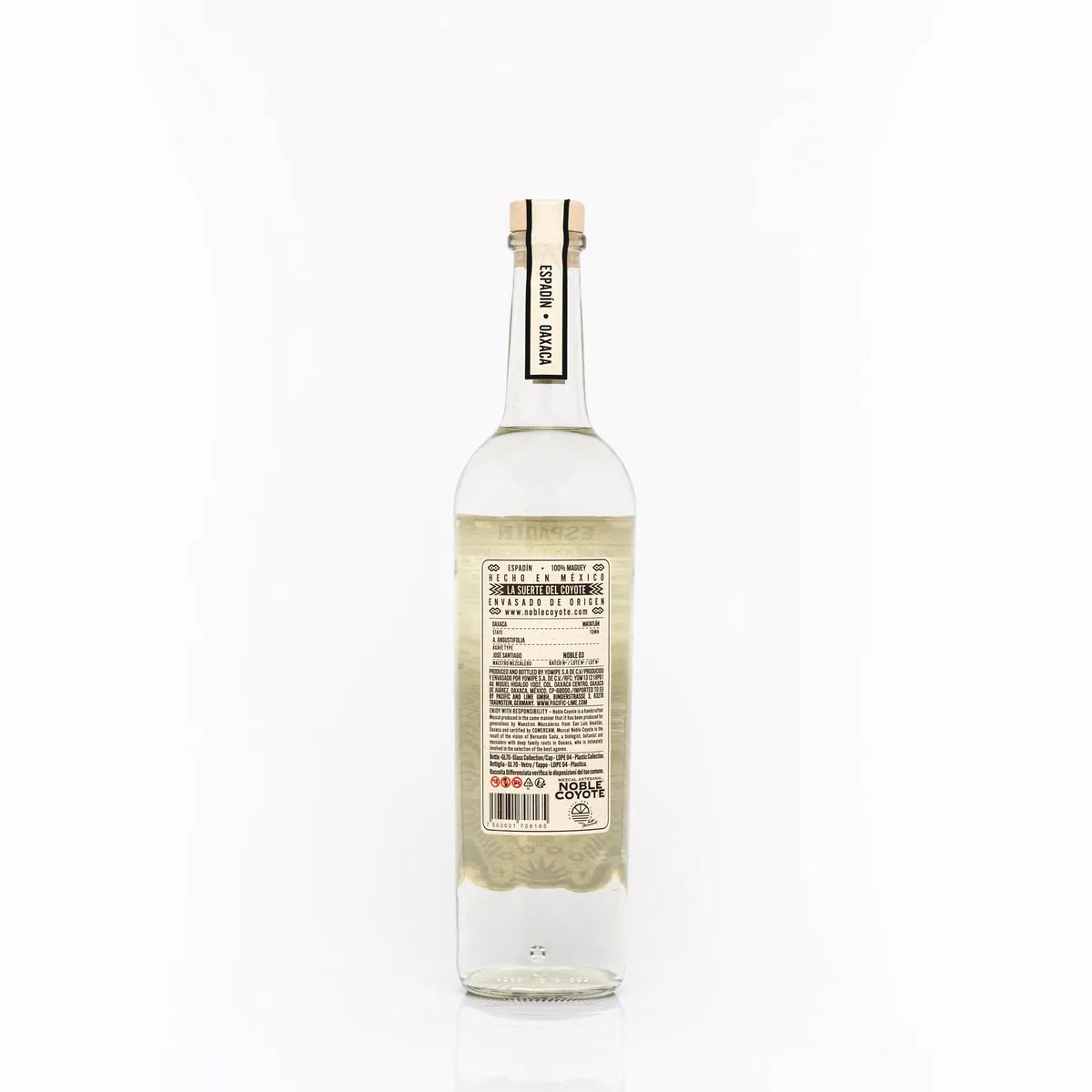 Noble Coyote Mezcal Artesanal - Espadín - 70cl - 43% abv - Agavenreifung: 7-10 Jahre in México