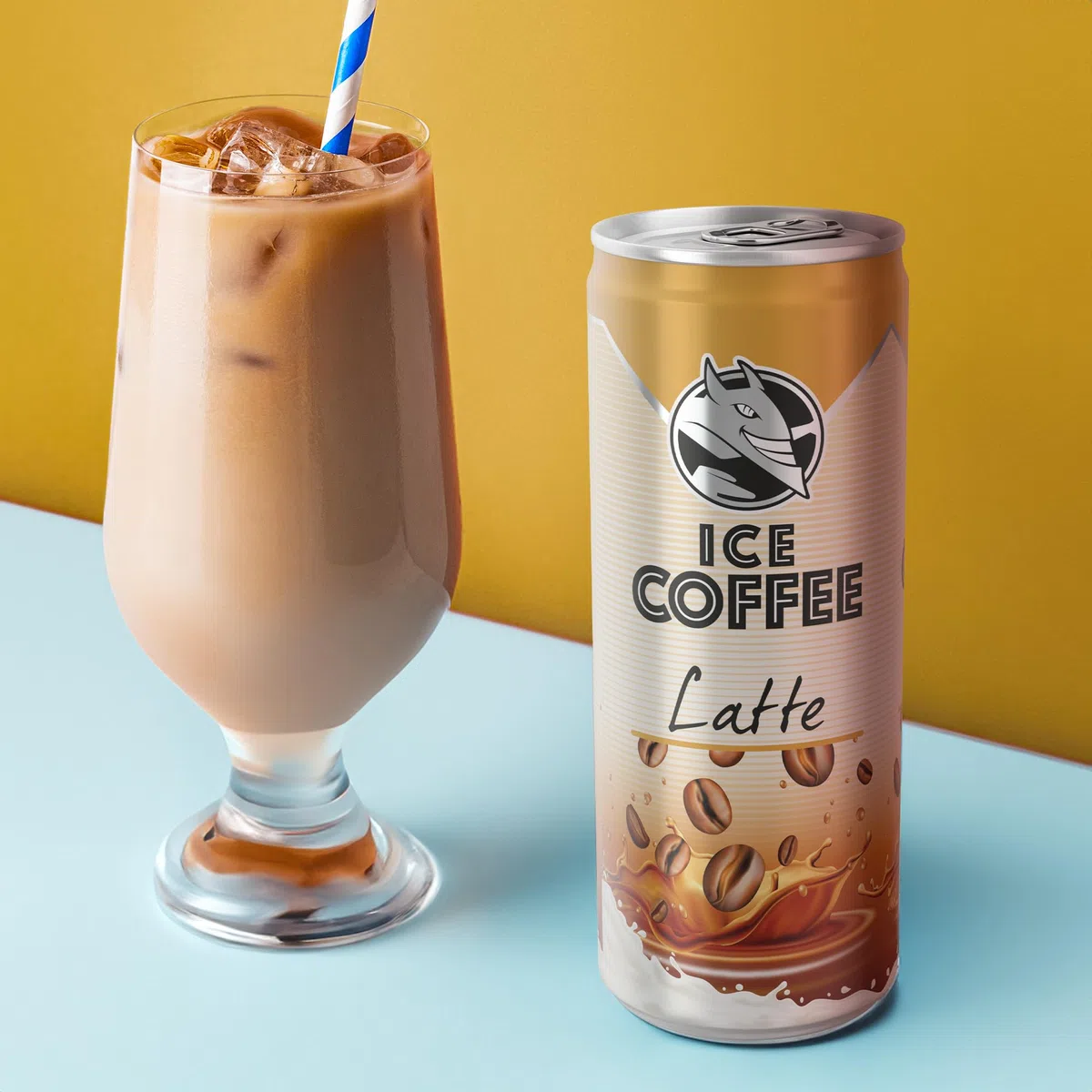 HELL Ice Coffee Latte 24 x 250 ml Dosen Multipack 40 mg/100 ml Koffein Arabica Robusta Kaffeebohnenextrakte 75% UHT-Milch trinkfertig
