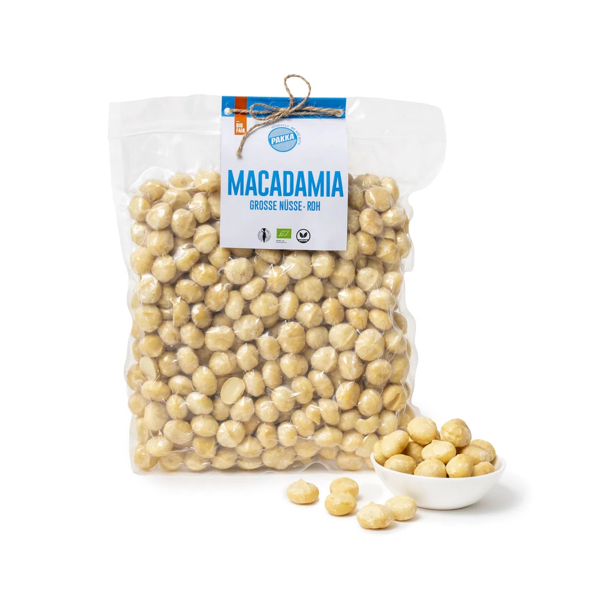 Bio Macadamia Nüsse 1000g roh ungeröstete extra große Kerne vegan Fair Trade Kenia