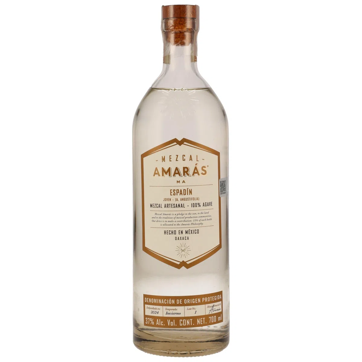 Mezcal Amarás | Espadin | 700 ml | Aus süßen Espadin-Agaven | In Handarbeit hergestellt | Mit überwältigender natürlicher Komplexität