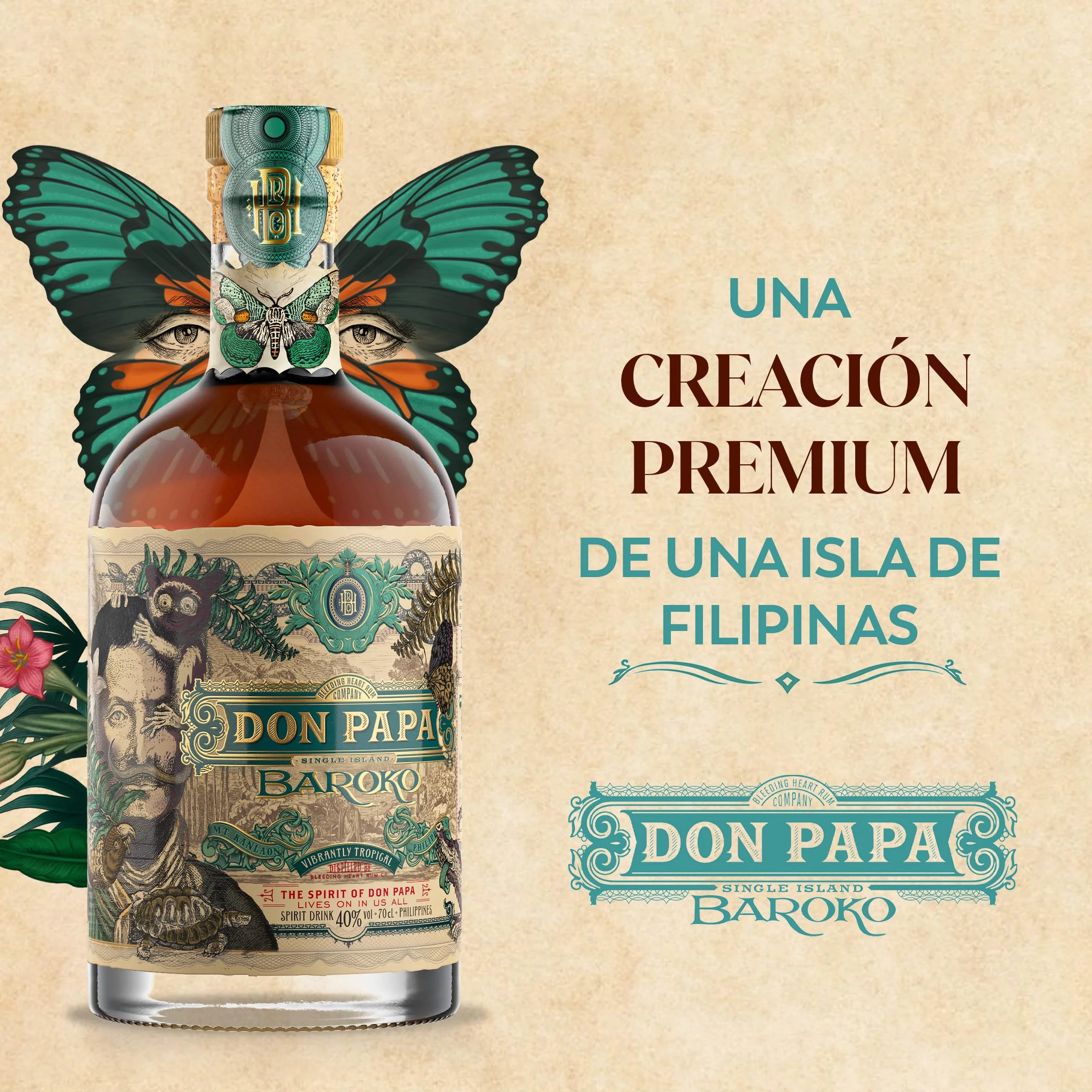 Don Papa Baroko Rum 40% Vol. 700ml Premium Spirituose