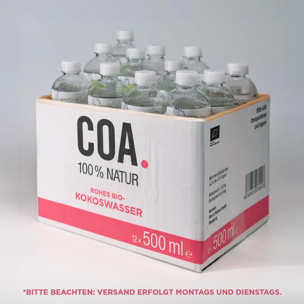 Bio-Kokoswasser 12x500ml Unbehandelt Vegan Glutenfrei Isotonisch