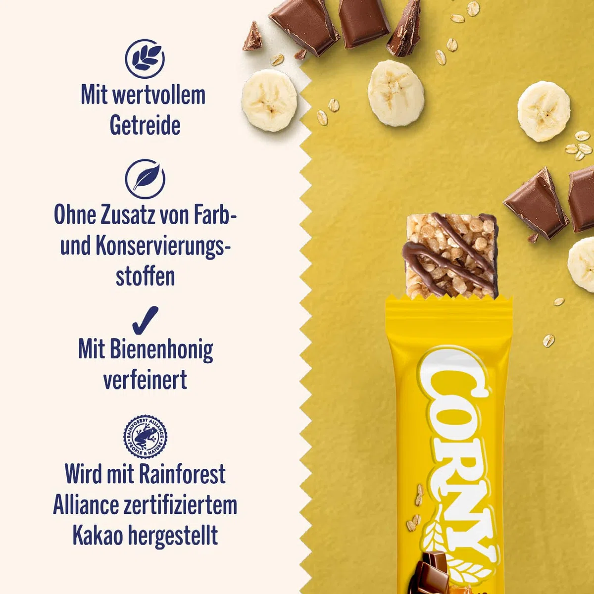 Corny Classic Schoko-Banane Müsliriegel 100er-Vorratspack 100 x 25 g