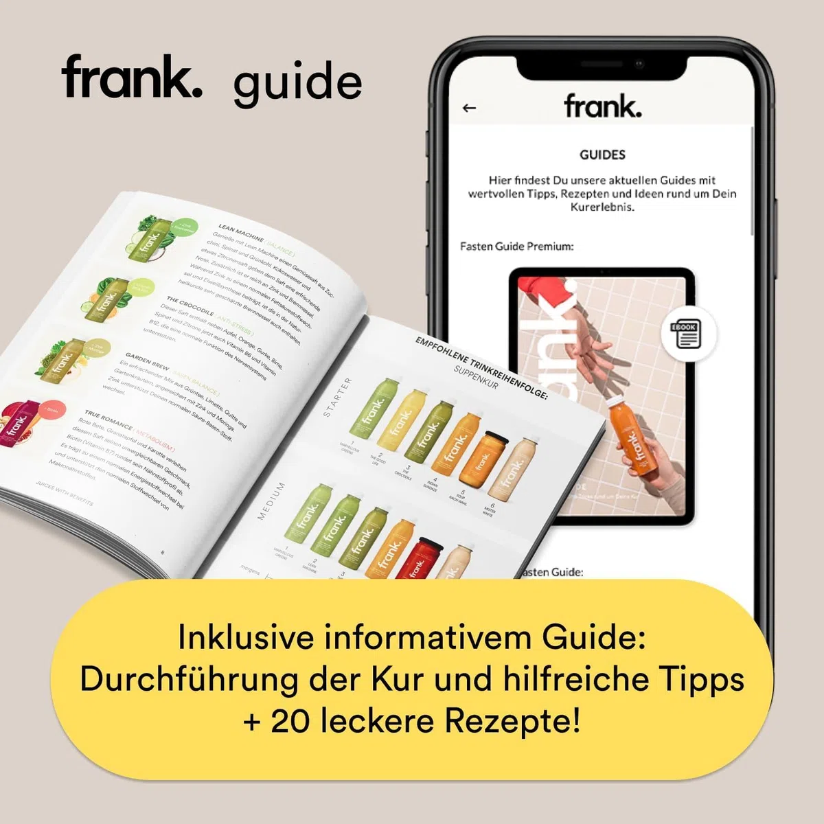 Frank Juice 2x Saftkur 5 Tage Fasten für Paare 60 x 330ml Säfte + 10 x 60ml Bio Ingwer shot Direktsaft kaltgepresst Vegan