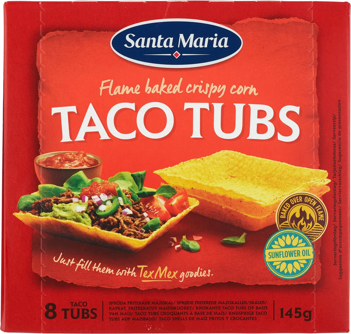 Santa Maria Taco Tubs 12x145g – Knusprige Taco Schalen für mexikanische Füllungen