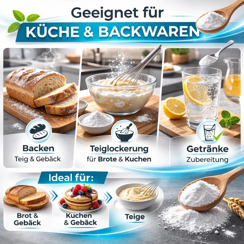 GiDeli Natron Pulver 20kg im Eimer Lebensmittelqualität - Natriumbicarbonat ohne Zusätze - Ideal zum Koche, Backen, Waschen und Putzen - Vielseitige Anwendung im Haushalt
