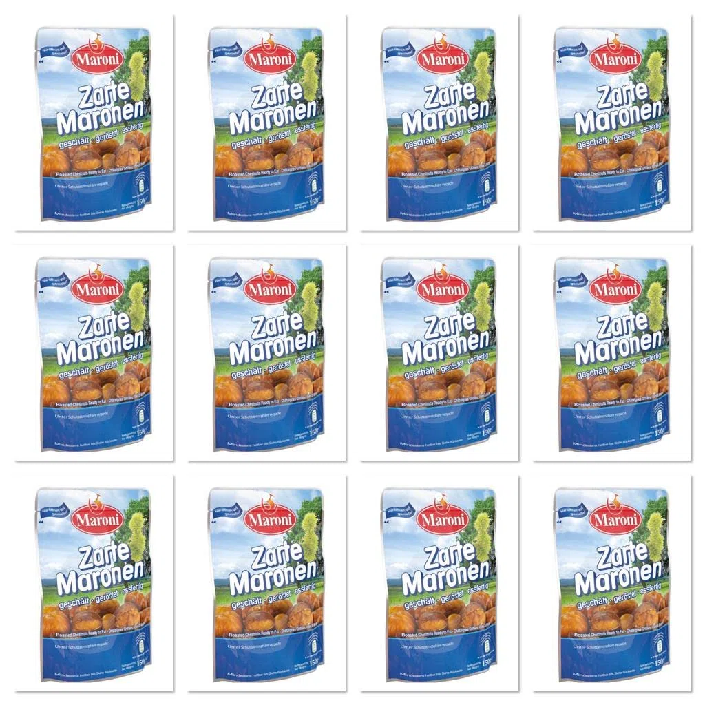 Gekochte Maronen Edelkastanien Ungesüßt 12er Pack
