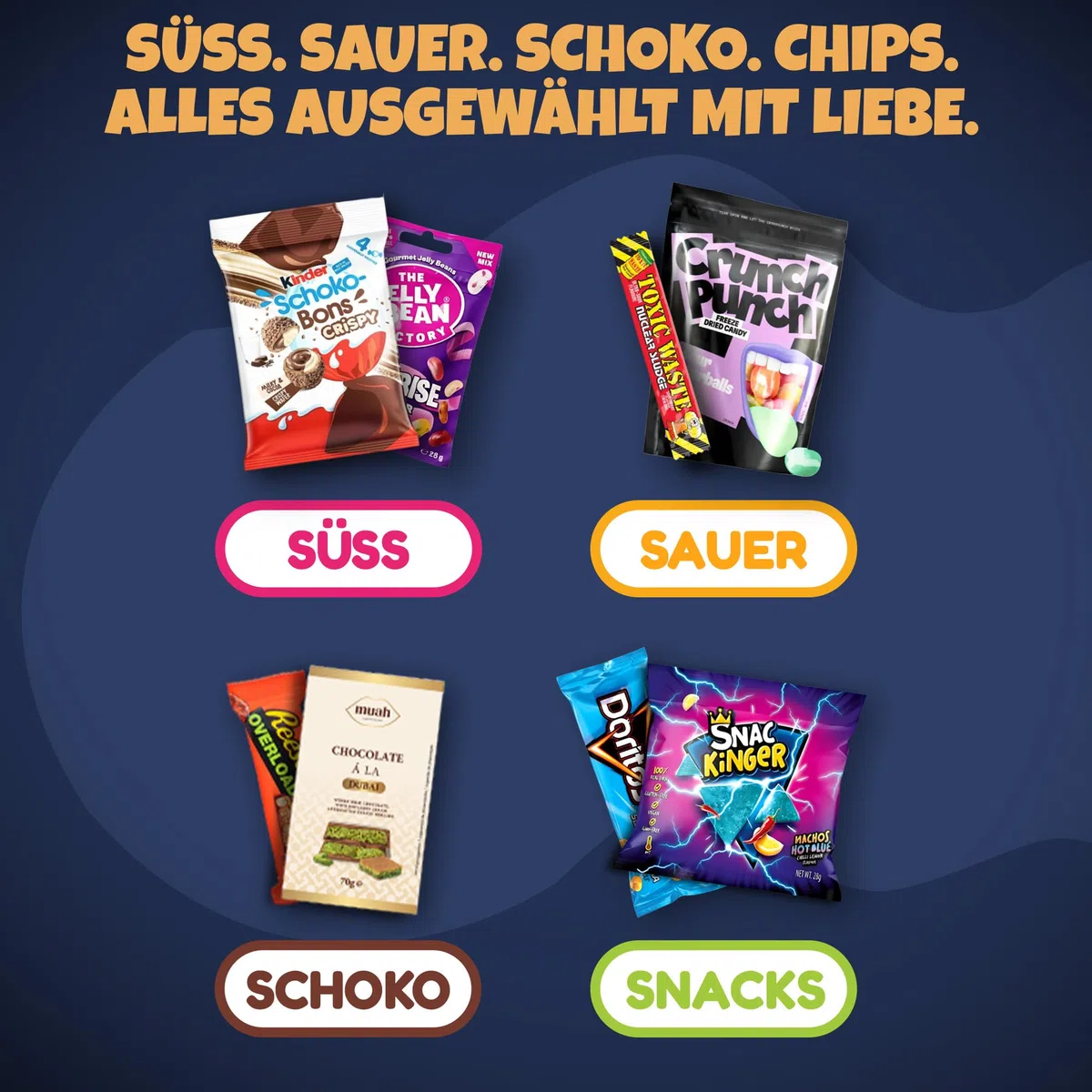 Adventskalender 2025 mit Amerikanischen Süßigkeiten & Snacks aus aller Welt - Weihnachtskalender mit Labuchoc, Dubai Schokolade, Schokobons crispy, Angel Hair & vielen weiteren viralen Highlights