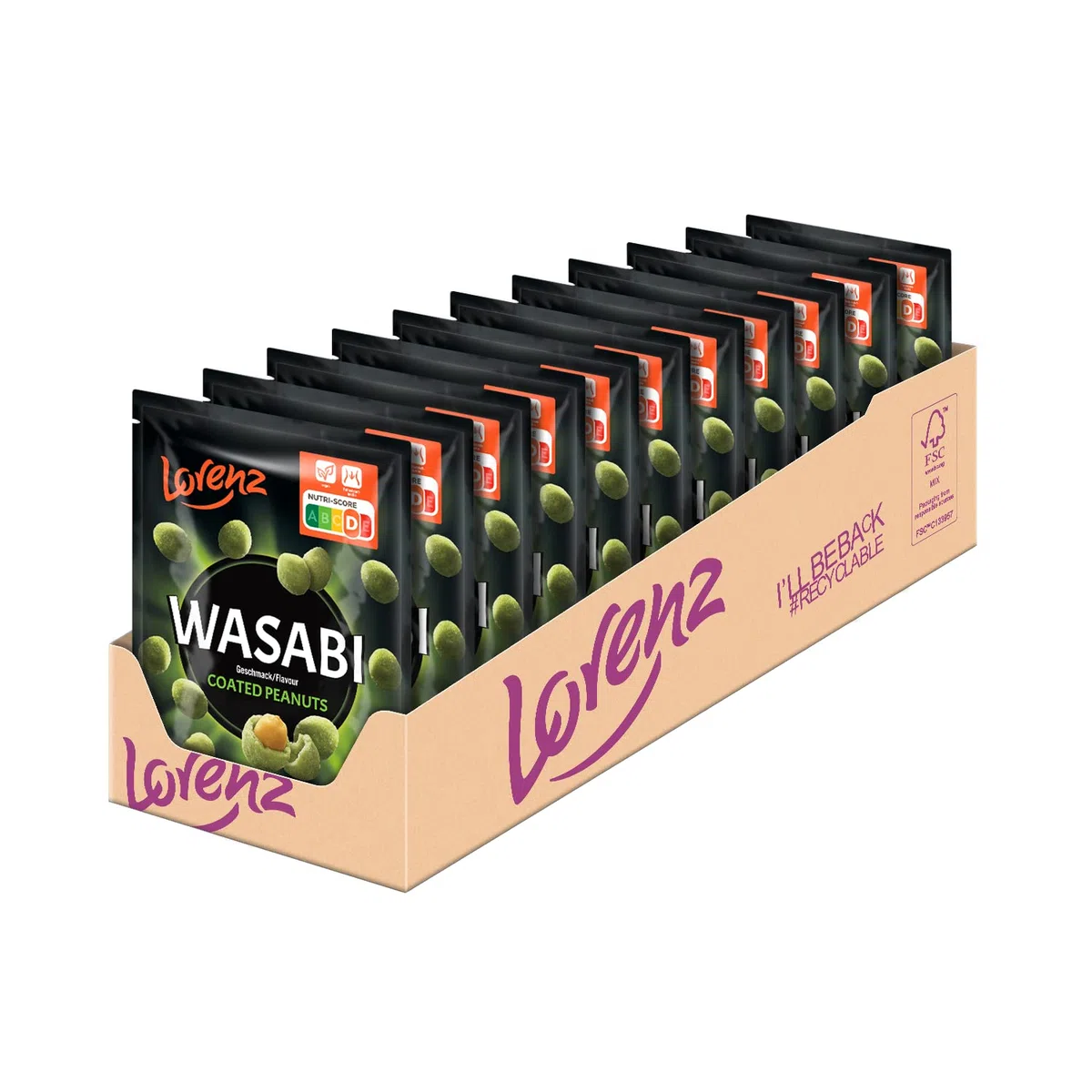 LORENZ | Wasabi Erdnüsse | 11 x 100 g | vegan