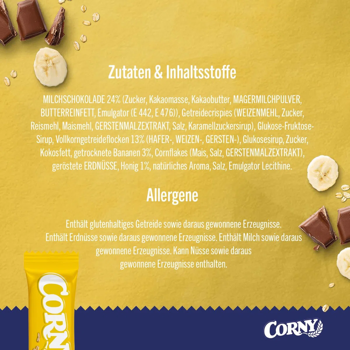 Corny Classic Schoko-Banane Müsliriegel 100er-Vorratspack 100 x 25 g