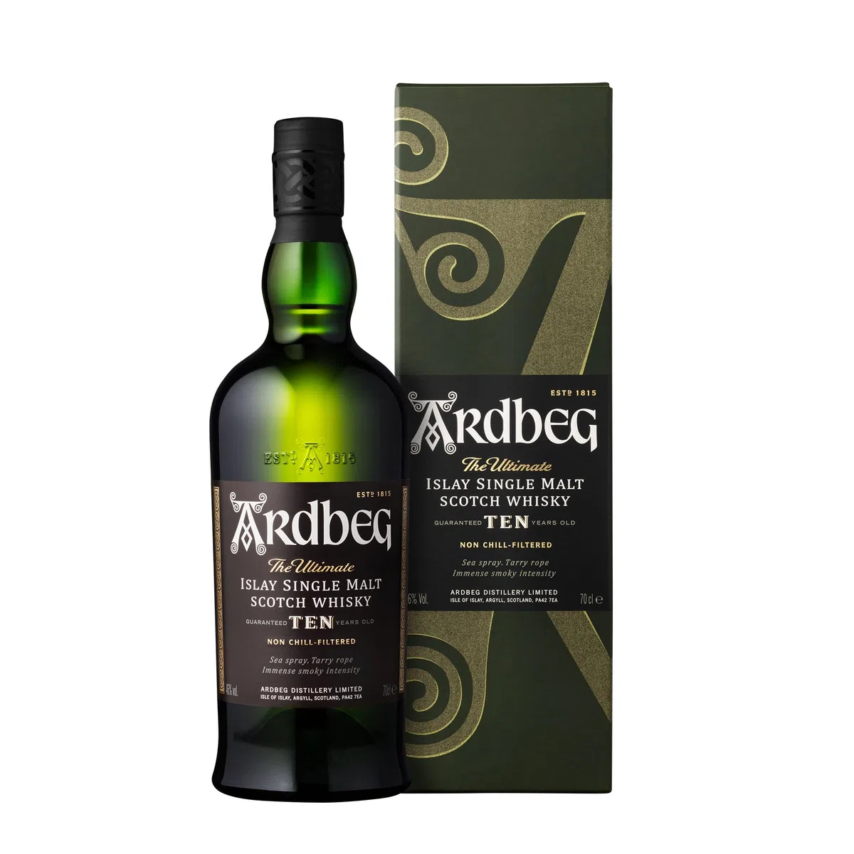 Ardbeg 10 Years Old Islay Single Malt Scotch Whisky 70cl Geschenkbox Torfig rauchig Bourbonfässer