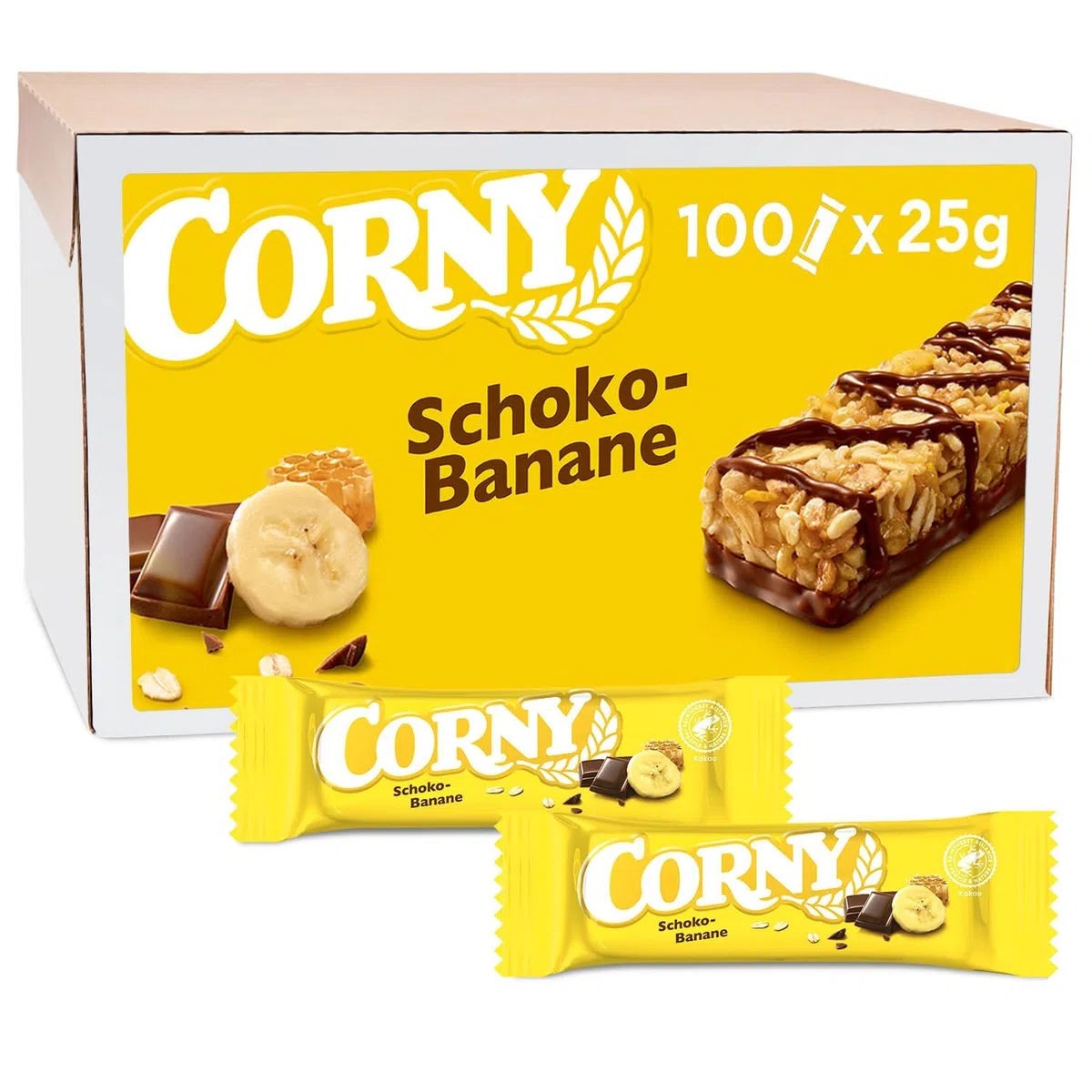 Corny Classic Schoko-Banane Müsliriegel 100er-Vorratspack 100 x 25 g