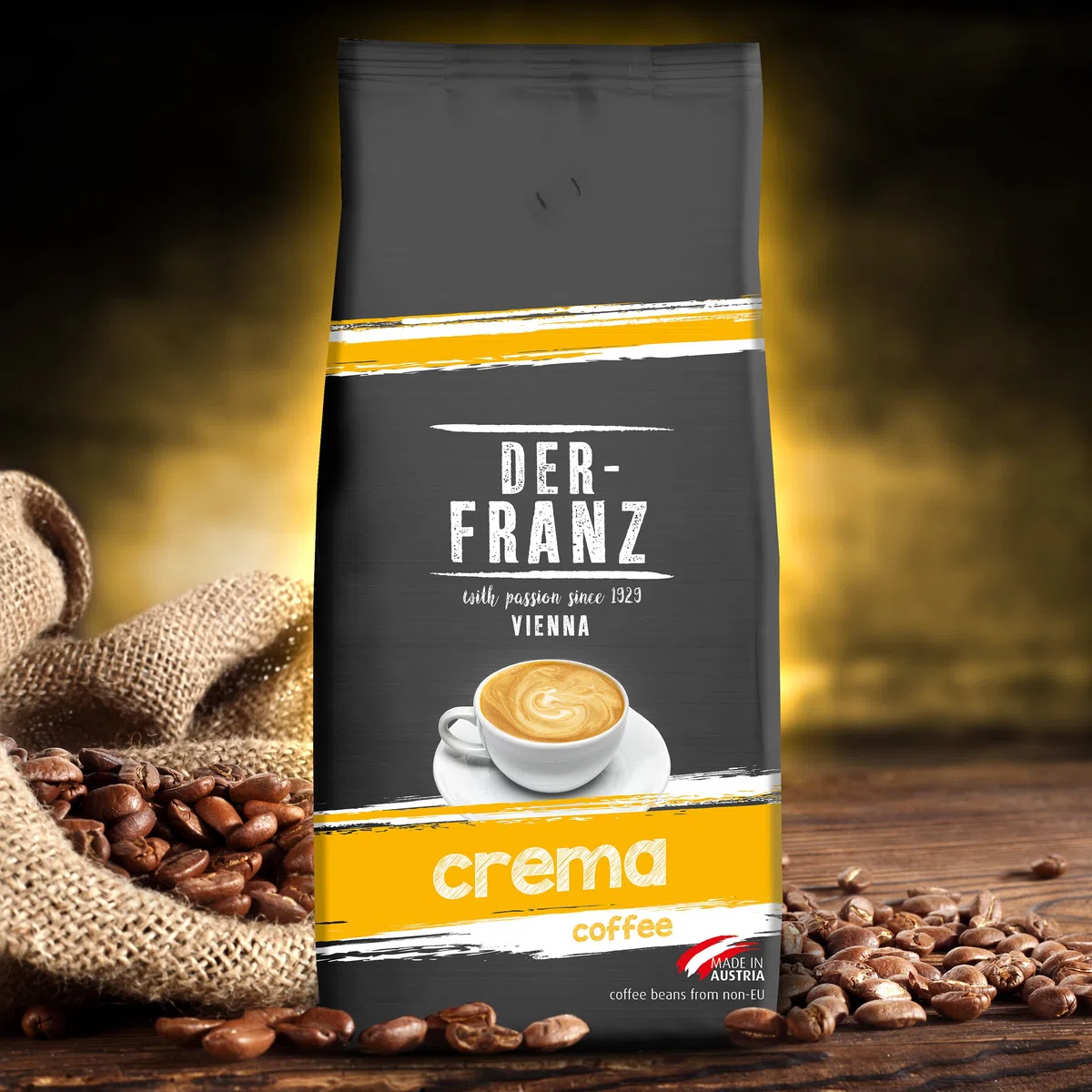 Der-Franz Crema Kaffee, ganze Bohne, 1000 g