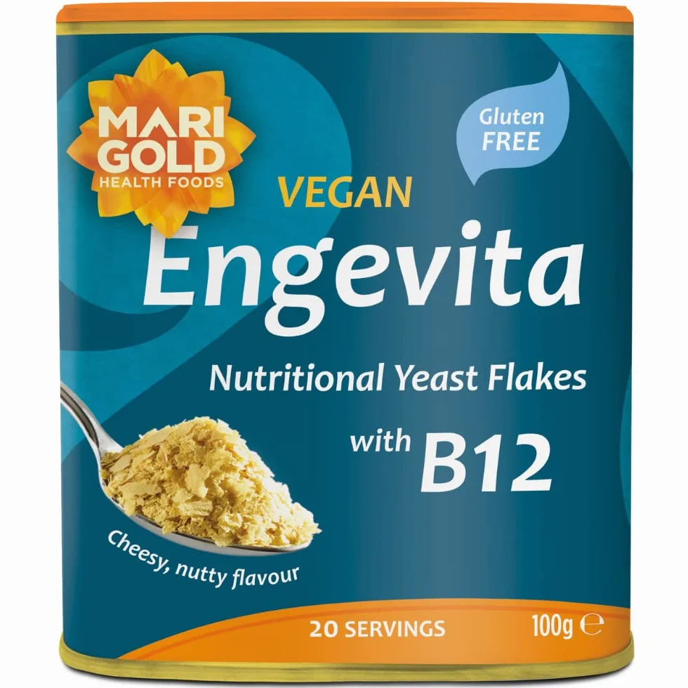 Marigold Health Foods Engevita Hefeflocken mit Vitamin B12 - Vegan & Glutenfrei - 100g (3er Pack)