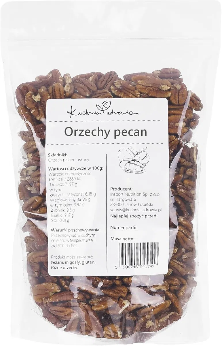 Pekannüsse ganz ohne Zusätze 1 kg – Mild-nussiger Geschmack – Ideal zum Backen, Knabbern & für Müsli – Naturbelassen & Vegan – KUCHNIA ZDROWIA