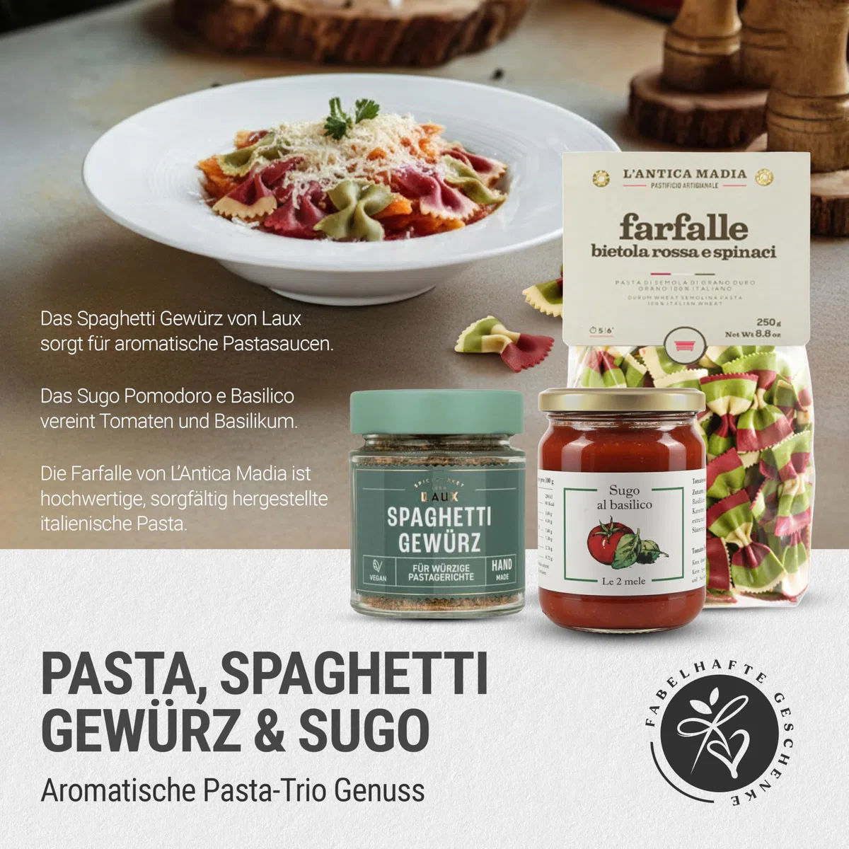 Danke-Geschenkkorb VIVA ITALIA gefüllt mit italienischen Delikatessen - Präsentkorb mit Feinkost Geschenkset