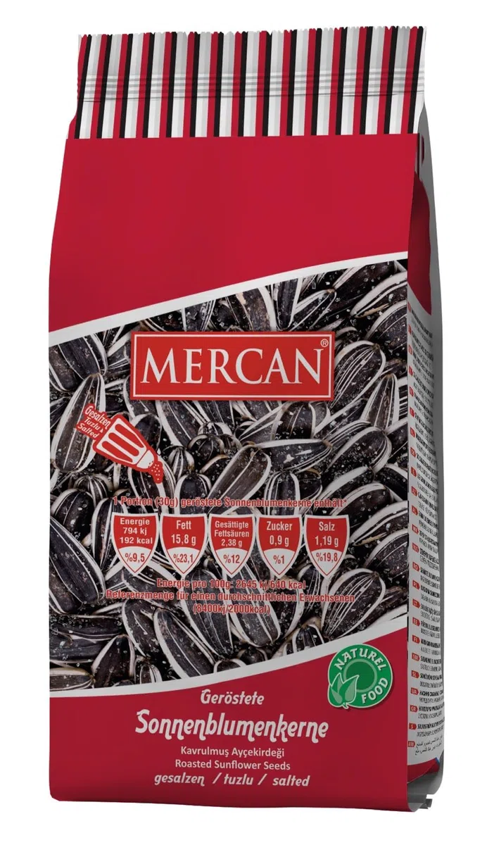 MERCAN Dakota geröstete gesalzene Sonnenblumenkerne 225g 14er Pack