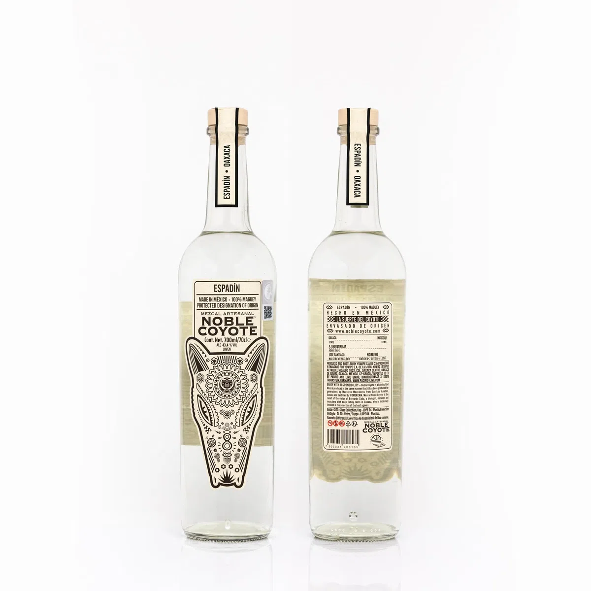 Noble Coyote Mezcal Artesanal - Espadín - 70cl - 43% abv - Agavenreifung: 7-10 Jahre in México