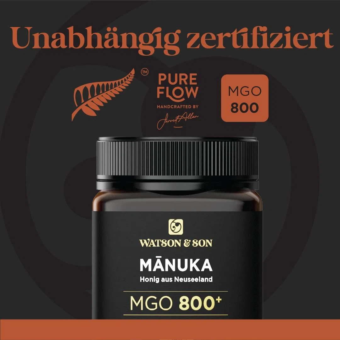 Watson & Son Manuka Honig MGO 800+ 250g | Premium Qualität aus Neuseeland