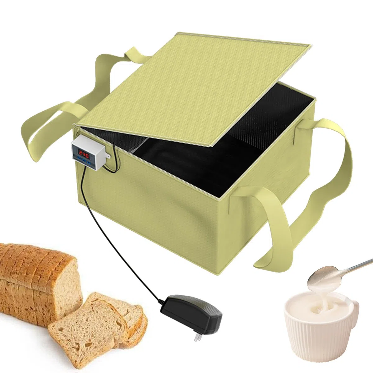 1/2 Stück Brotgärer, wasserdichter Sauerteigwärmer, Brotgärbox, Sauerteigwärmer mit präziser Temperaturkontrolle, Teiggärbox mit Ais