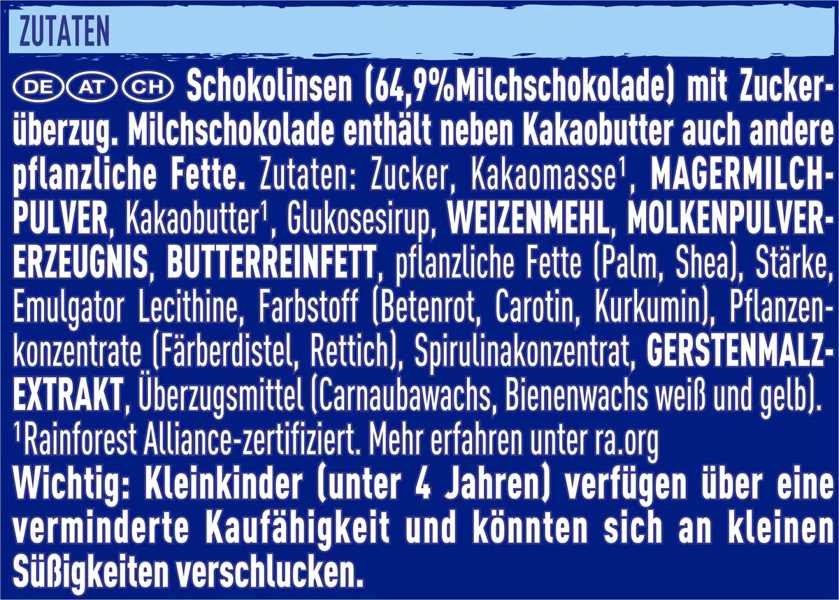 Nestlé SMARTIES Riesenrolle bunte Schokolinsen Hexagonrolle 20er Pack 20 x 130g