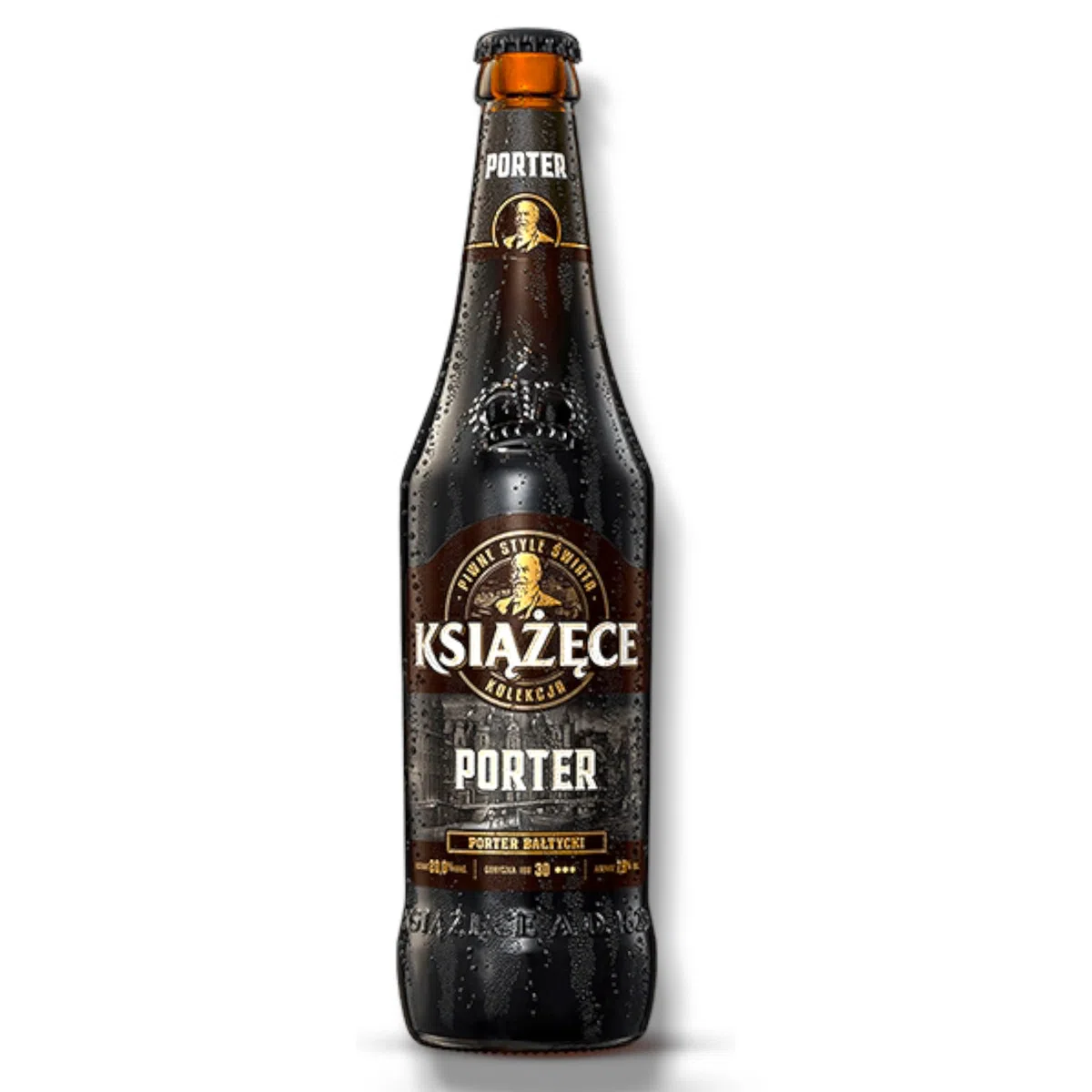 Książęce Baltic Porter 24 x 0,5l - Schwarzbier aus Polen mit 8% Vol. - Inklusive Haus der Biere Berlin Bierdeckel