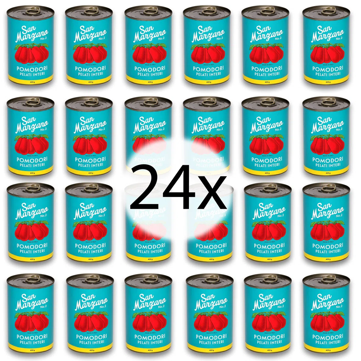 DELICRET - San Marzano Tomaten 400g aus Kampanien vom Rande des Vesuv "Das rote Gold" (24x San Marzano Tomaten)