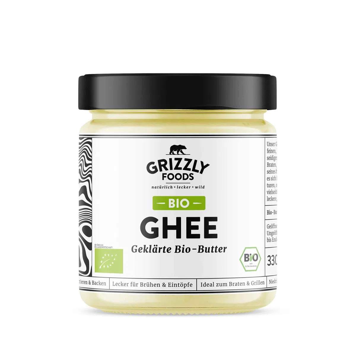 Bio Rindertalg & Bio Ghee Bundle Grizzly Foods 100% natürliche Fette zum Kochen Braten Backen