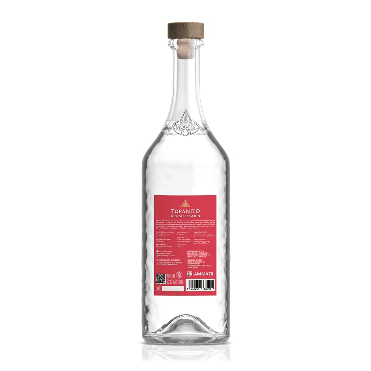 Topanito TOPANITO Mezcal Artesanal 100% Espadín (52% vol.) (1x700ml) (1 x 700ml)