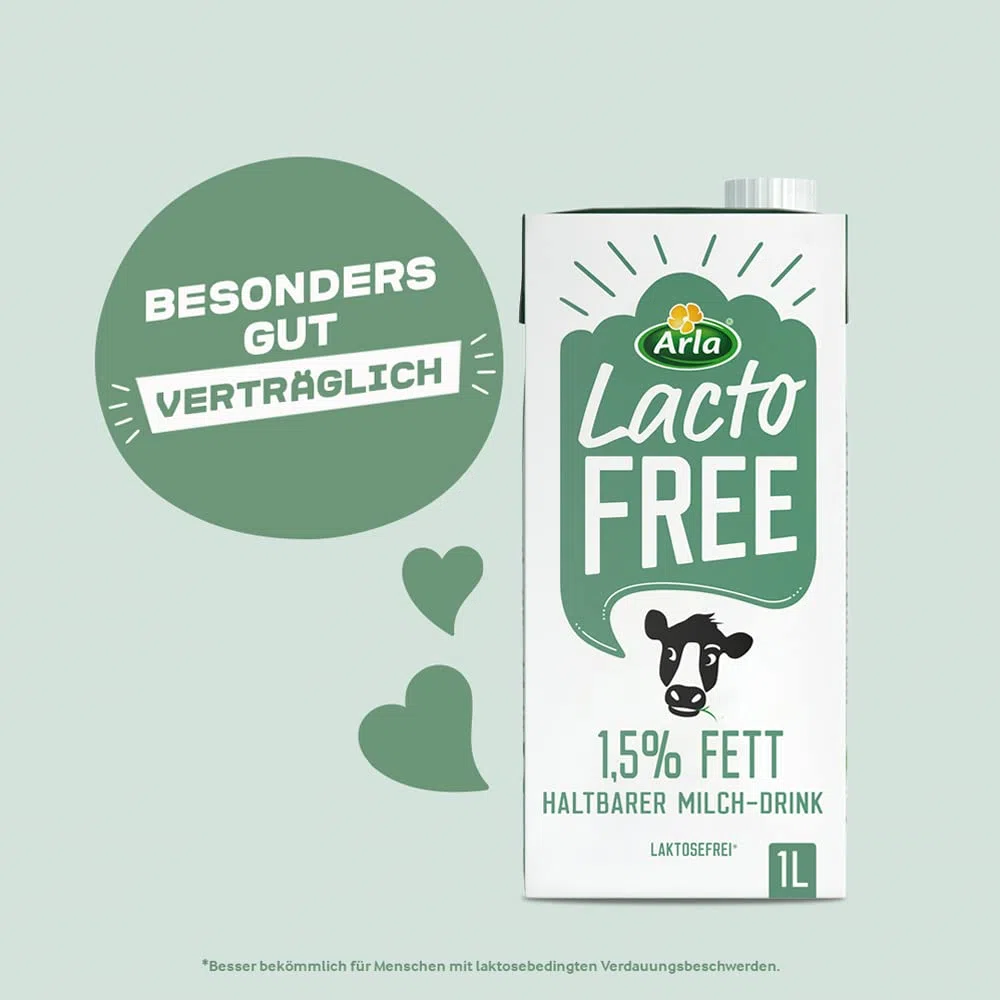 Arla LactoFREE Laktosefreie Haltbare Milch 1,5% Fett 10 x 1L