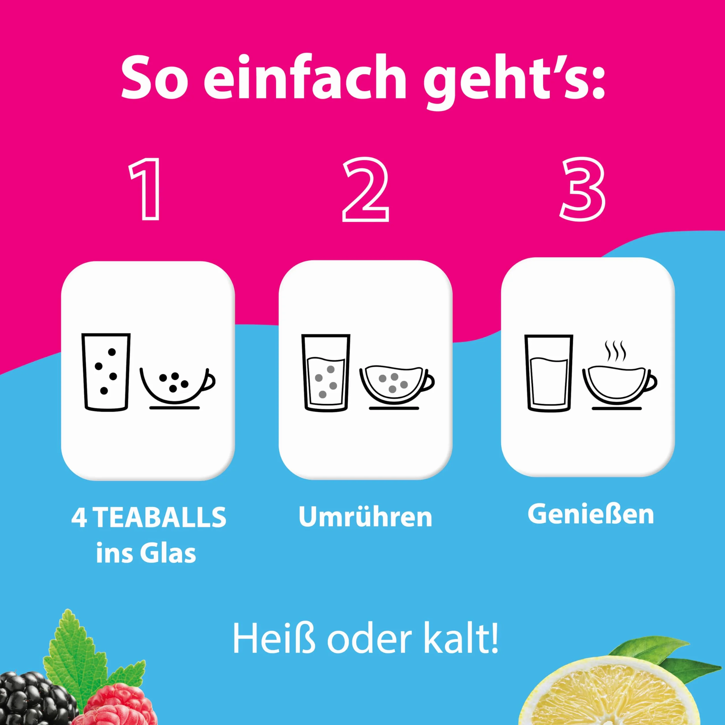 TEABALLS - 5er Frühlingsfrüchte Tee Set - 200 Tassen - Fruchtiges Tee Probierpaket & kleine Geschenkidee für den Frühling