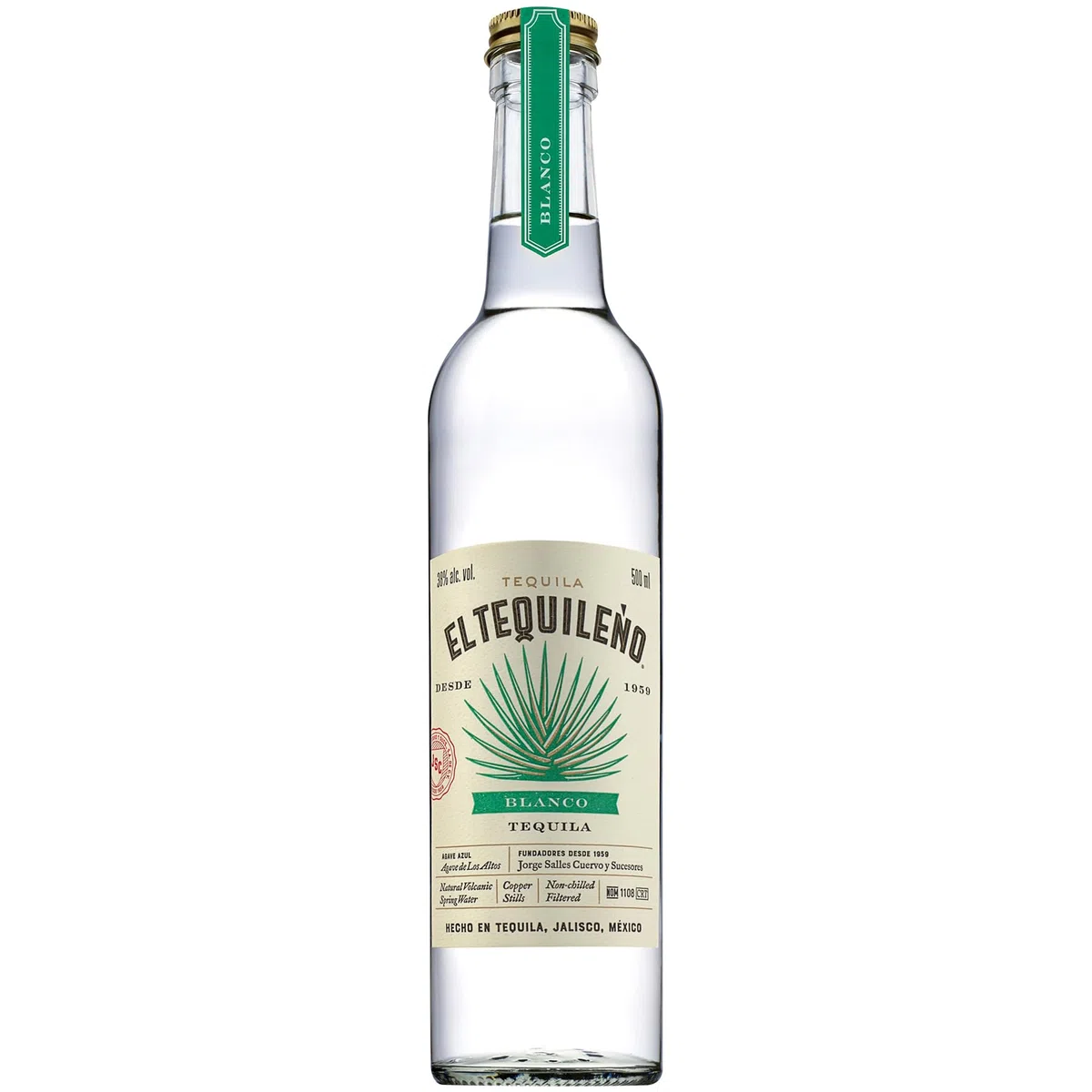 El Tequileño Blanco Tequila 38% Vol. 0,5l