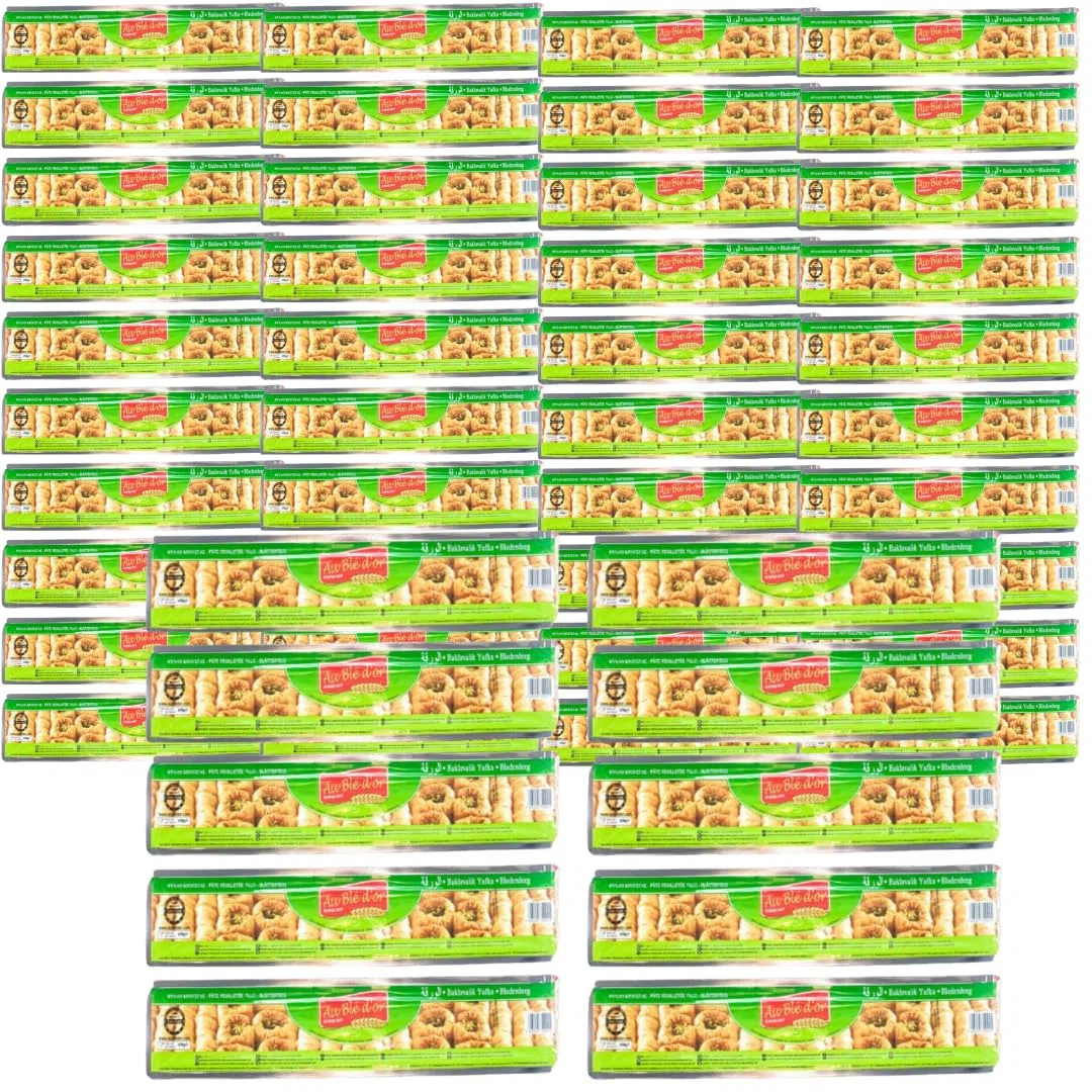 Au Ble Dor Filo-Teigblätter für Baklava Teigblätter Täglich frischer Teig - Frisches Gebäck, Filoteig 470 Gramm x 50 Packungen mit Pufai Grocery
