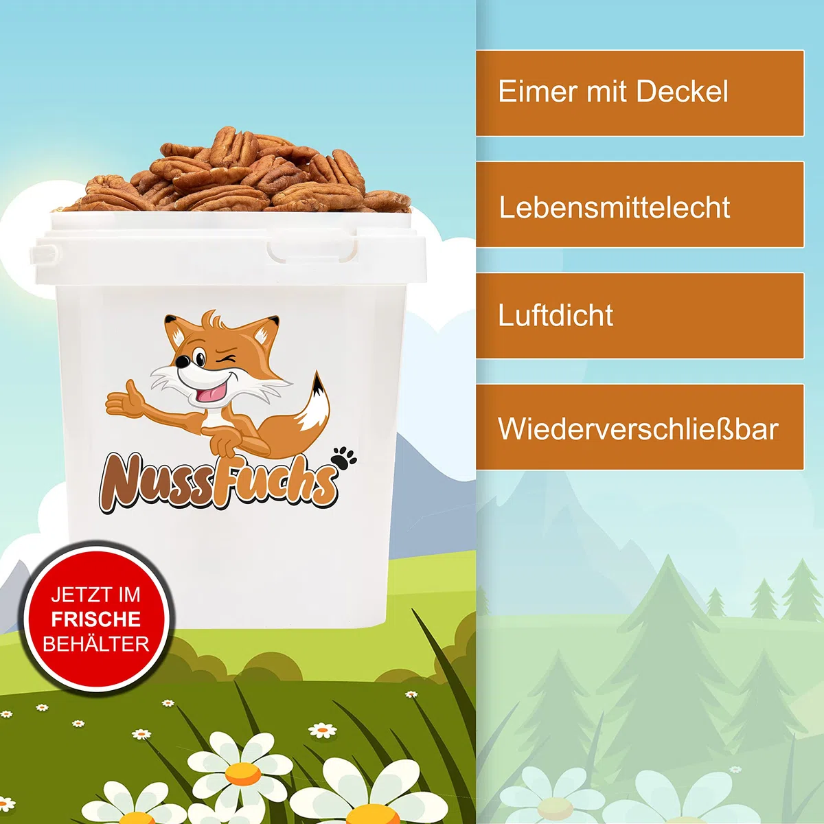 Pekannuss Pecanuss 2,5kg ganze Pekannusskerne roh ohne Schale - naturbelassen ungeröstet ungesalzen - ganze Pekannuss Kerne Hälften naturbelassen ohne Zusätze ungeschwefelt - (2,5kg)
